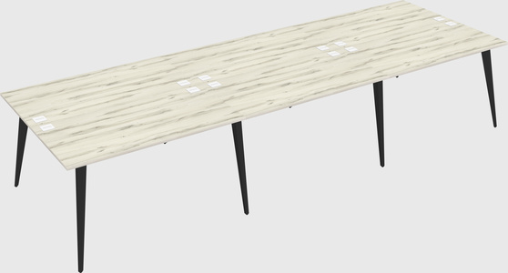 Shared rectangular office desk system