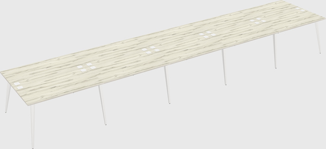 Shared rectangular office desk system