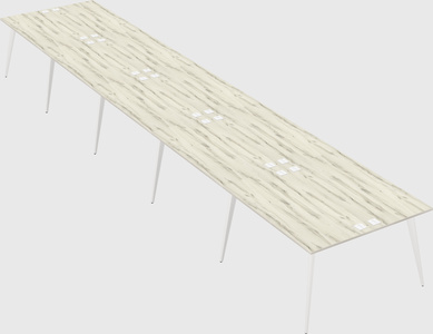 Shared rectangular office desk system