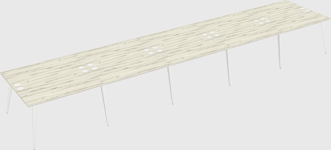 Shared rectangular office desk system