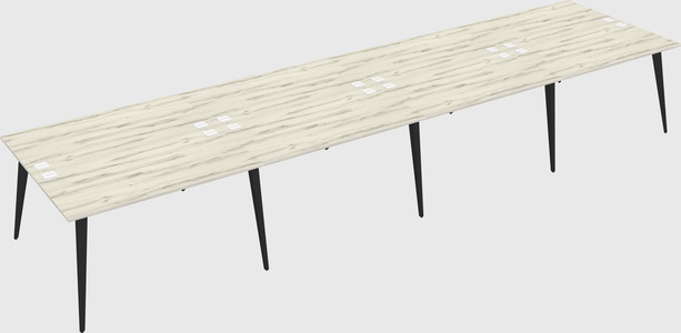 Shared rectangular office desk system
