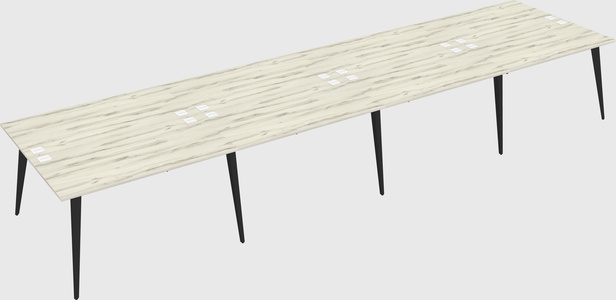 Shared rectangular office desk system