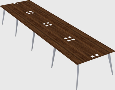 Shared rectangular office desk system