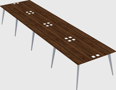Shared rectangular office desk system