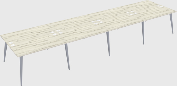 Shared rectangular office desk system
