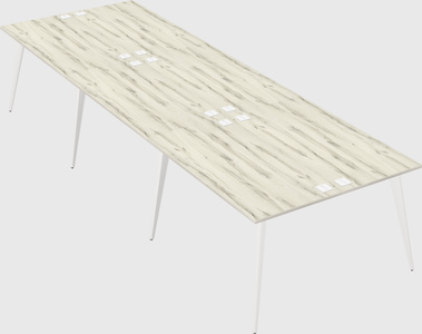 Shared rectangular office desk system
