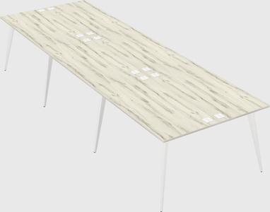 Shared rectangular office desk system