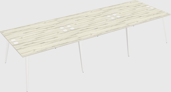 Shared rectangular office desk system