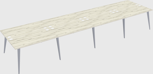 Shared rectangular office desk system