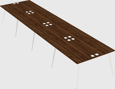 Shared rectangular office desk system