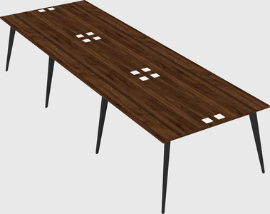 Shared rectangular office desk system