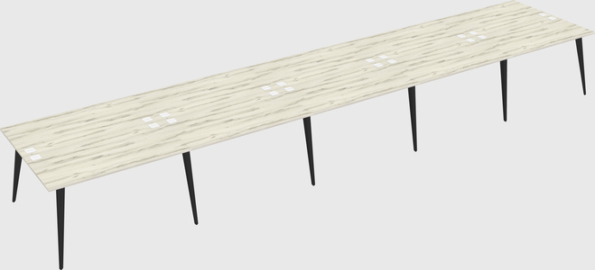 Shared rectangular office desk system