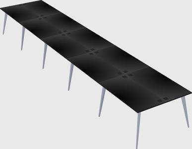 Shared rectangular office desk system
