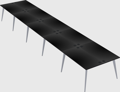 Shared rectangular office desk system