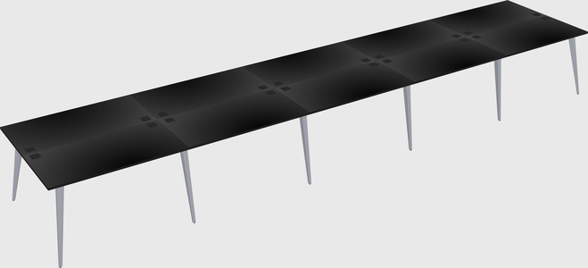 Shared rectangular office desk system