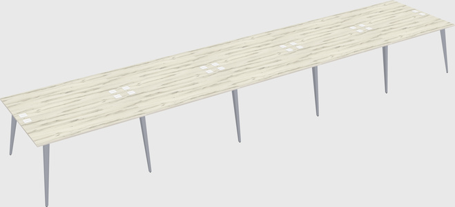 Shared rectangular office desk system