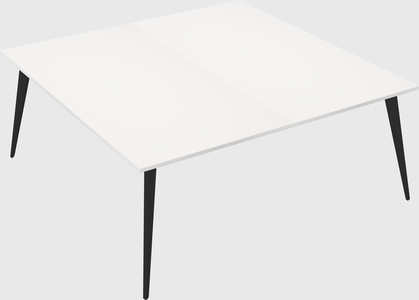 Shared rectangular office desk system