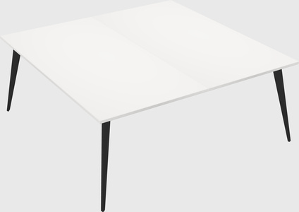 Shared rectangular office desk system