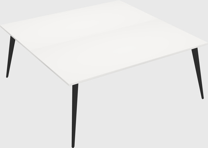 Shared rectangular office desk system
