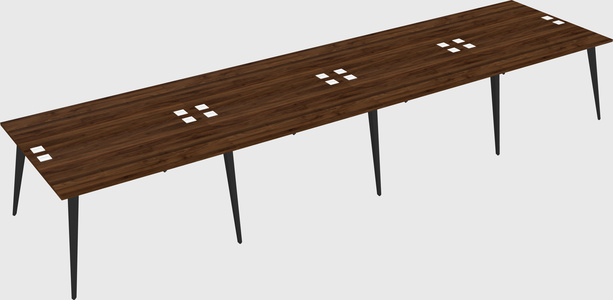 Shared rectangular office desk system