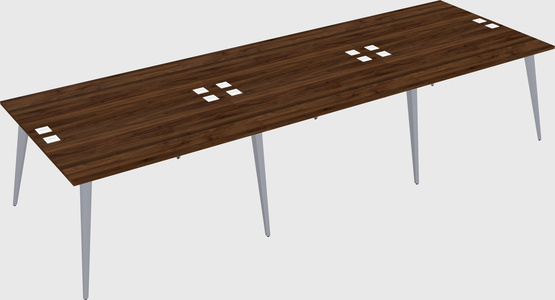 Shared rectangular office desk system