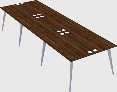 Shared rectangular office desk system