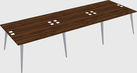 Shared rectangular office desk system