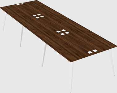 Shared rectangular office desk system