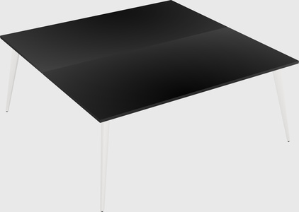 Shared rectangular office desk system