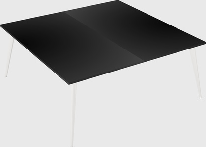 Shared rectangular office desk system