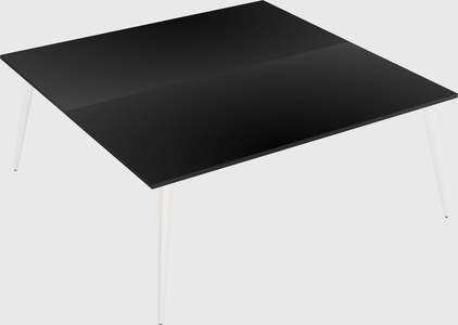 Shared rectangular office desk system
