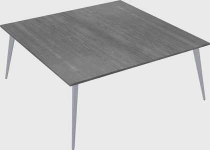 Shared rectangular office desk system