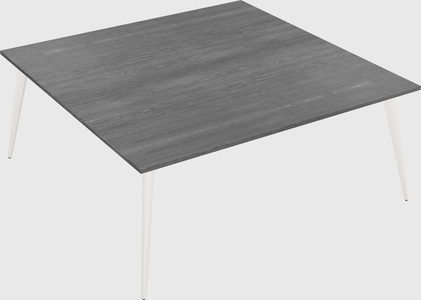 Shared rectangular office desk system