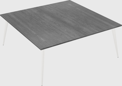 Shared rectangular office desk system