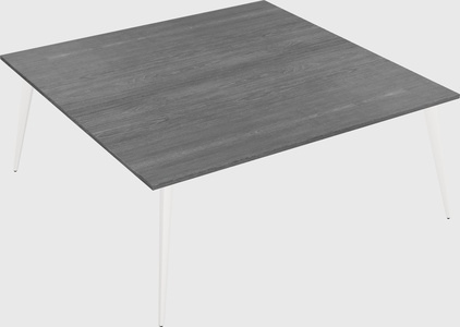 Shared rectangular office desk system