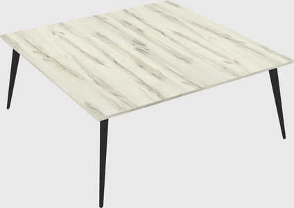 Shared rectangular office desk system