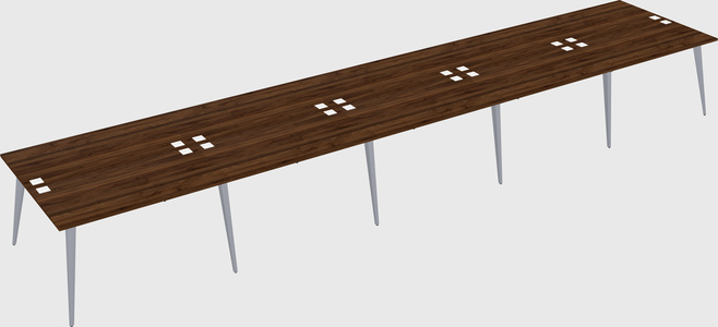 Shared rectangular office desk system