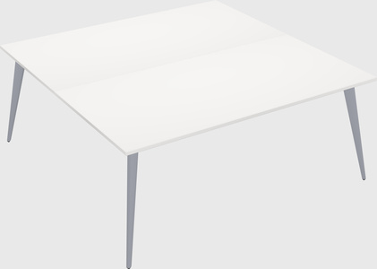 Shared rectangular office desk system