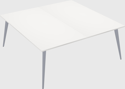 Shared rectangular office desk system
