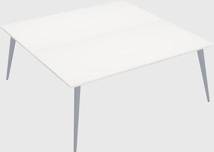 Shared rectangular office desk system