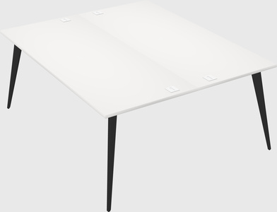 Shared rectangular office desk system