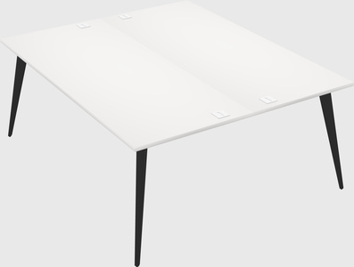 Shared rectangular office desk system