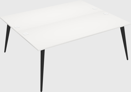 Shared rectangular office desk system