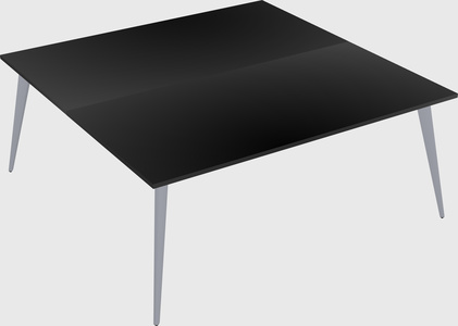 Shared rectangular office desk system