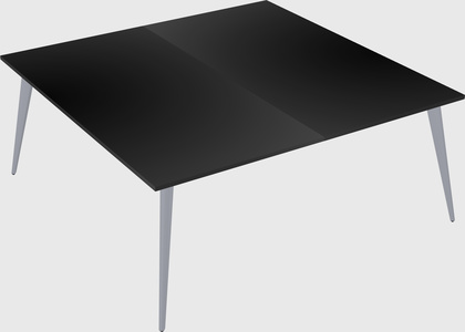 Shared rectangular office desk system