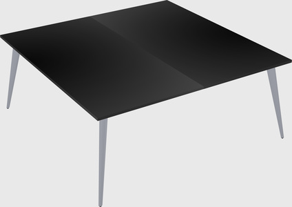 Shared rectangular office desk system