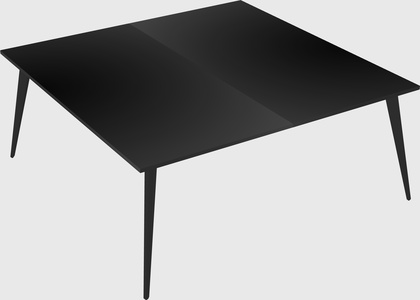 Shared rectangular office desk system