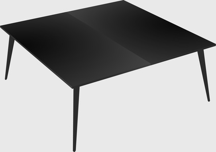 Shared rectangular office desk system