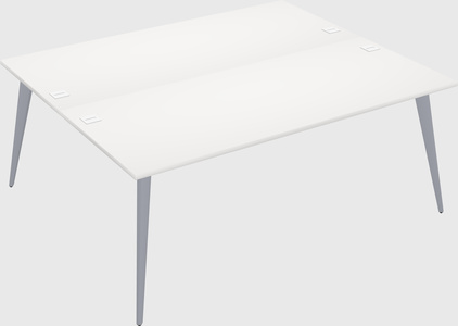 Shared rectangular office desk system