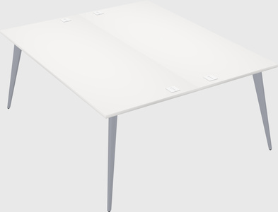 Shared rectangular office desk system